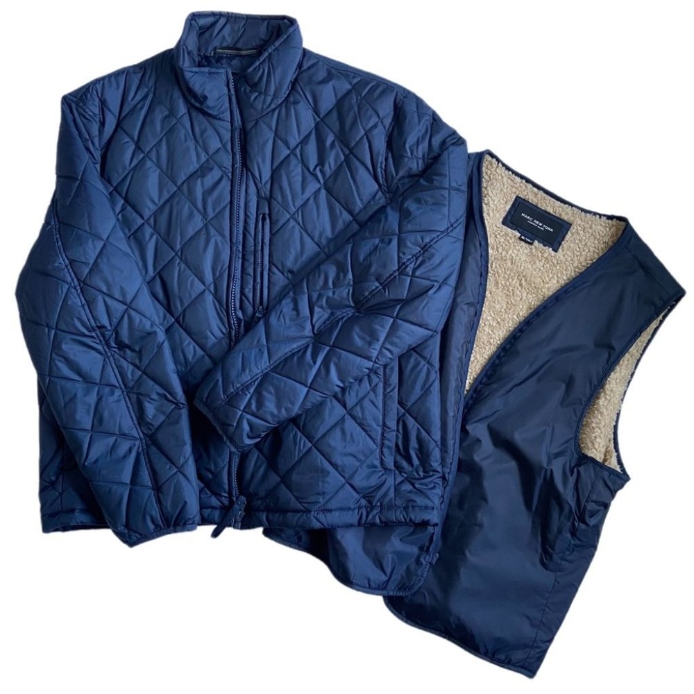 Marc New York Men's Quilted Jacket with Removable Lining Ink Size XL NWOT